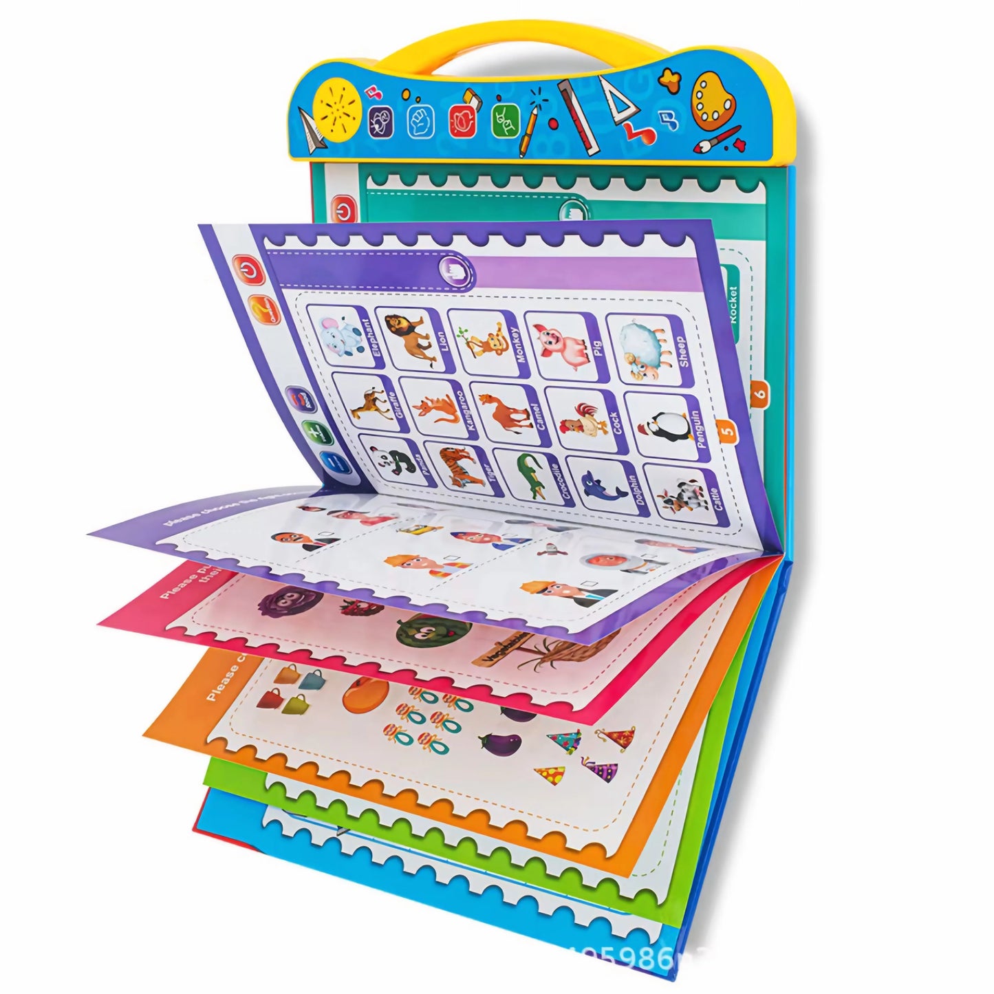 Intelligence Study Book for Kids Learning Phonics Flash Cards with Dot Pen (Paper & Plastic)
