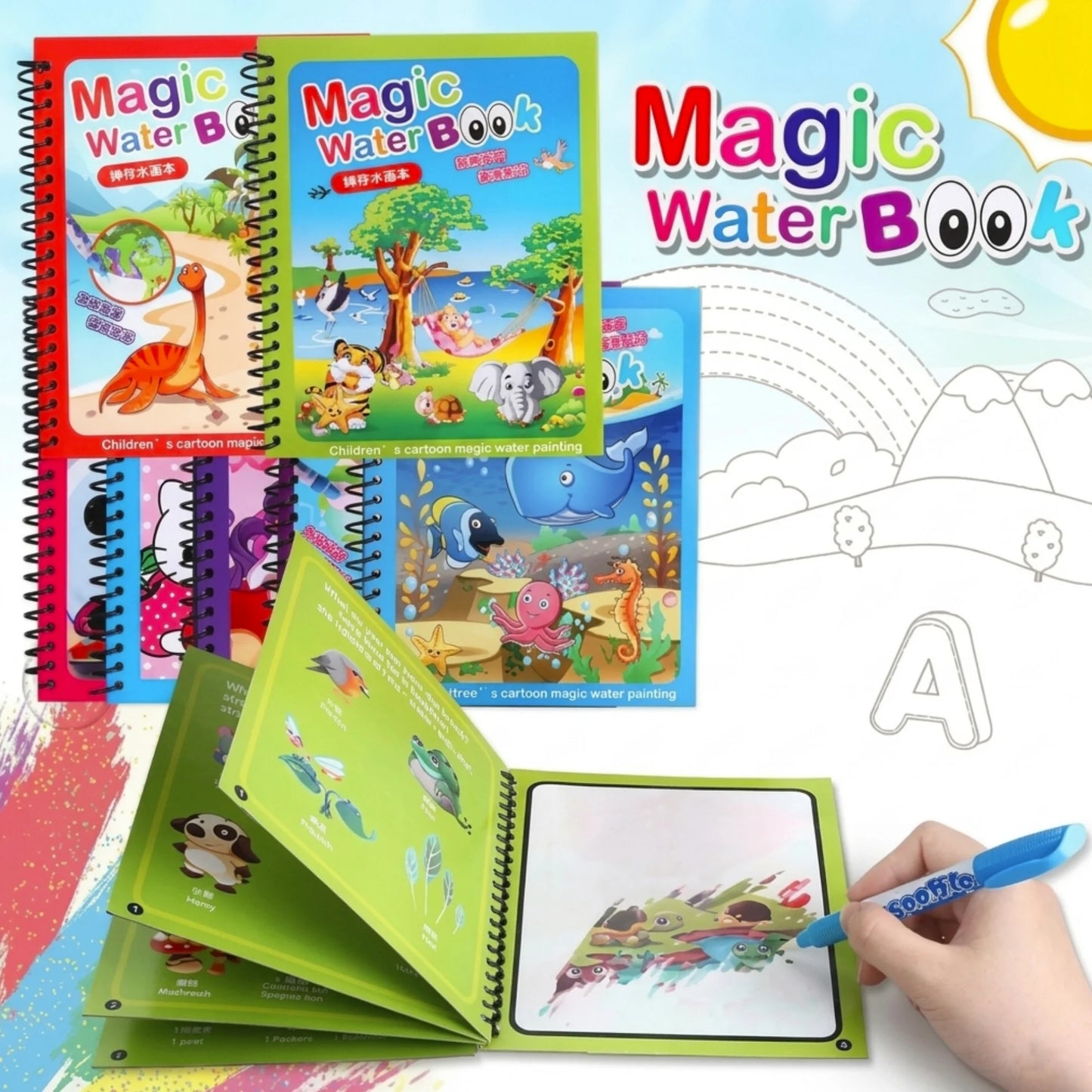 Reusable Magic Water Book for Kids - Quick Dry Kids Learning Pad