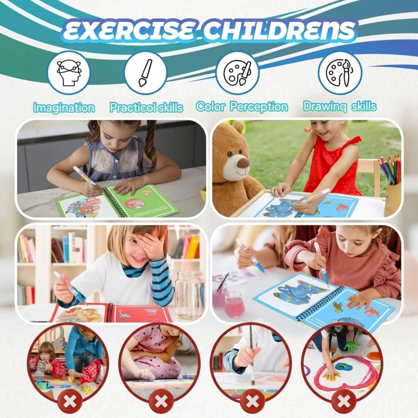 Reusable Magic Water Book for Kids - Quick Dry Kids Learning Pad